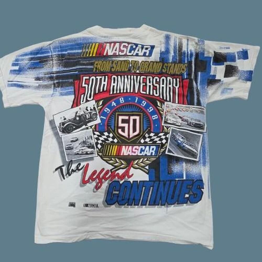 Chase-Authentics Men's Nascar Racing Full Print T-shirt Size L